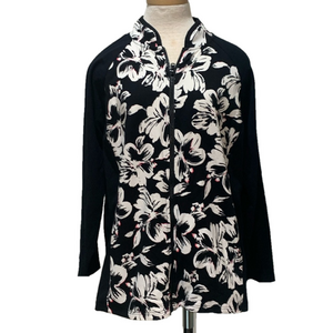 Lauren Ralph Lauren sz 2X black with white and pink floral active wear jacket